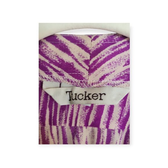 Tucker Silk Zebra Sleeveless Belted Dress Size M - Picture 5 of 9